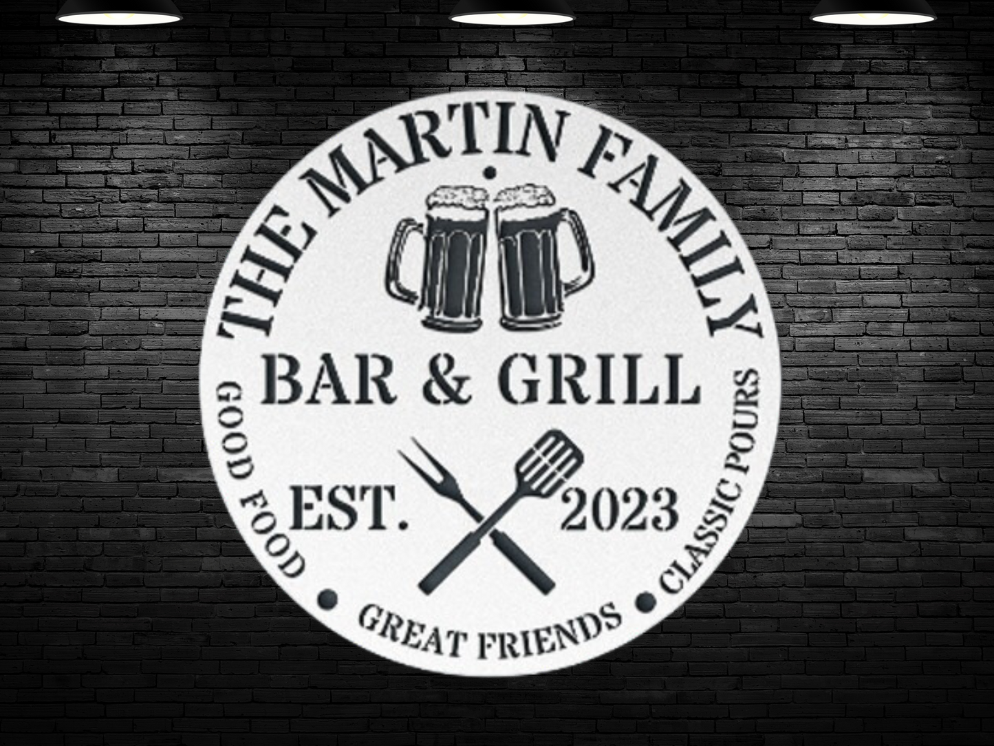 Custom Bar & Grill Metal Sign – Personalized Outdoor Wall Art