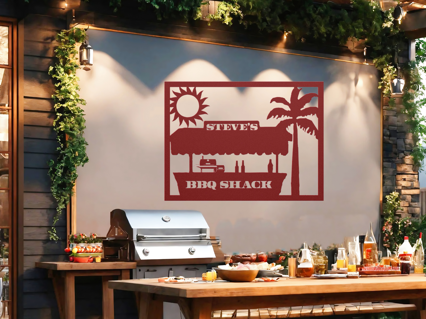 Custom BBQ Metal Sign – Outdoor Personalized Grill Wall Art