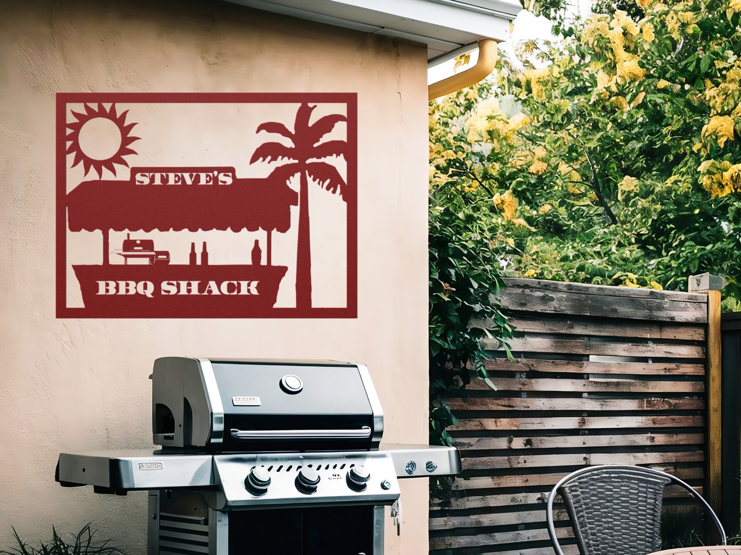 Custom BBQ Metal Sign – Outdoor Personalized Grill Wall Art