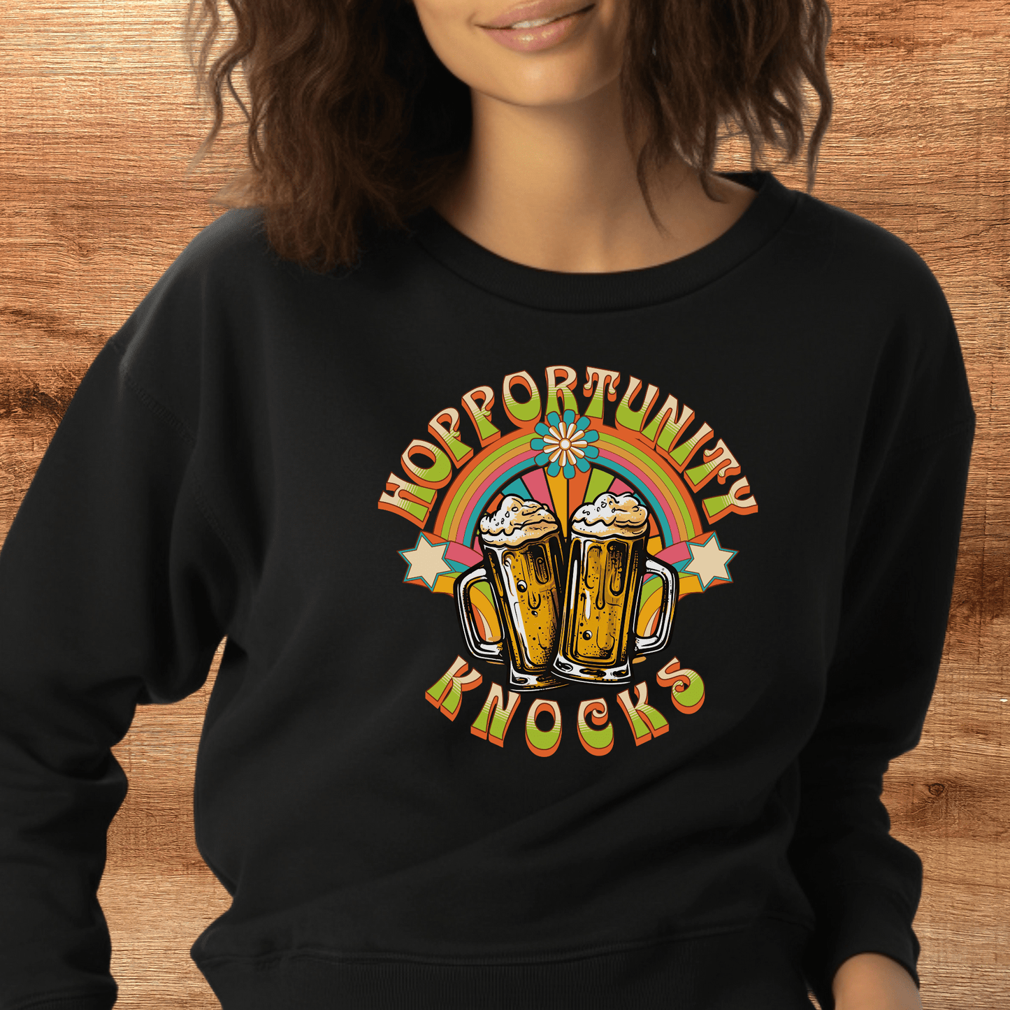 beer sweatshirt in black