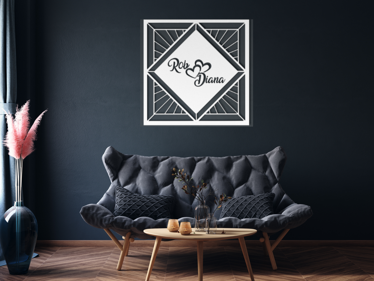 Art Deco Couple Metal Sign – Personalized Wall Art Gift