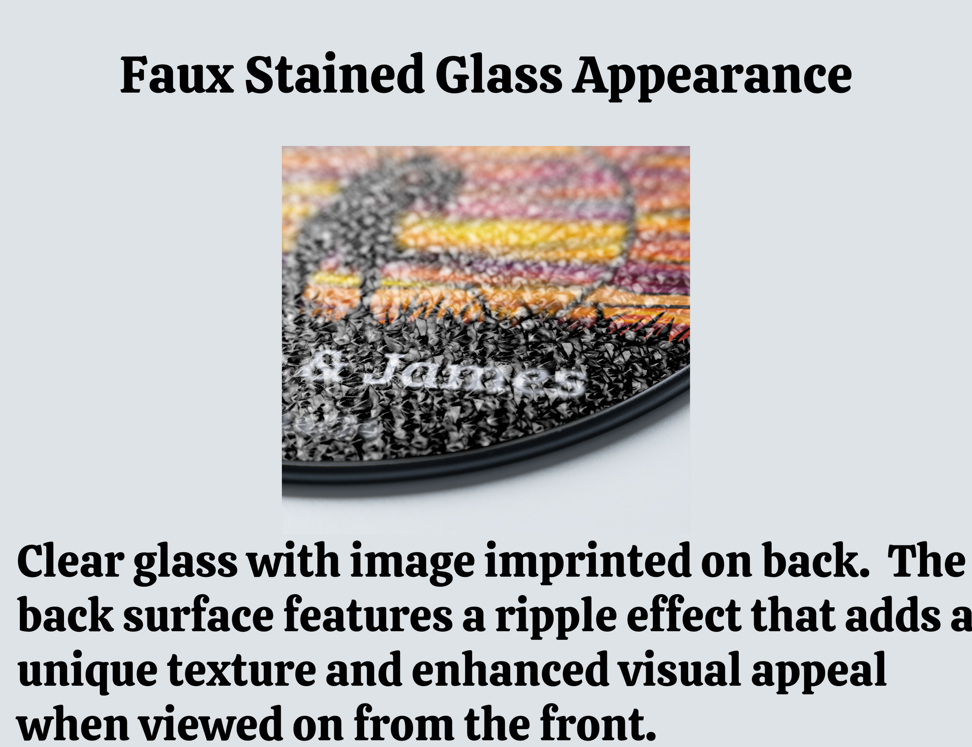 glass appearance of kissing couple at sunset suncatcher