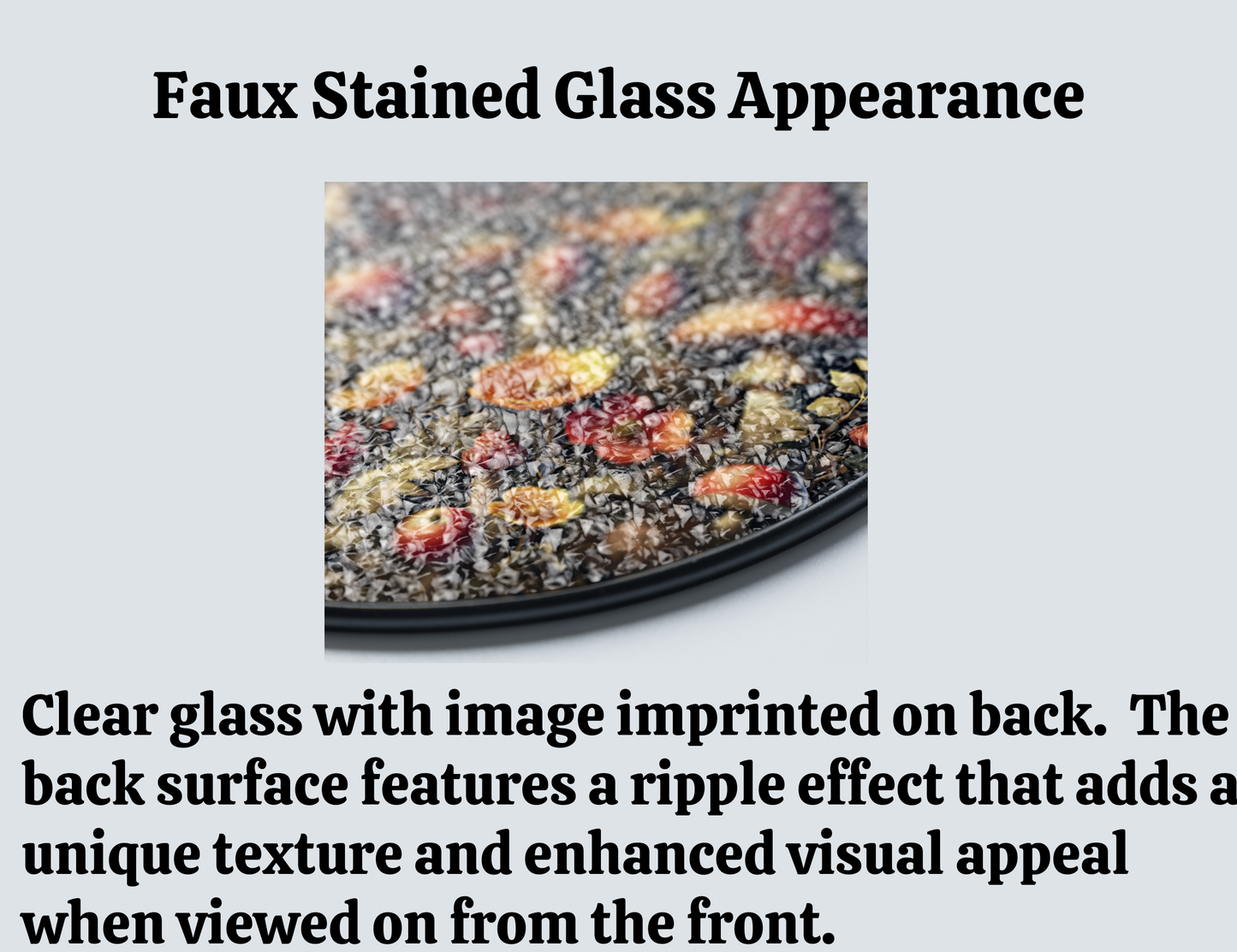 glass appearance of mushrooms and wildflowers suncatcher