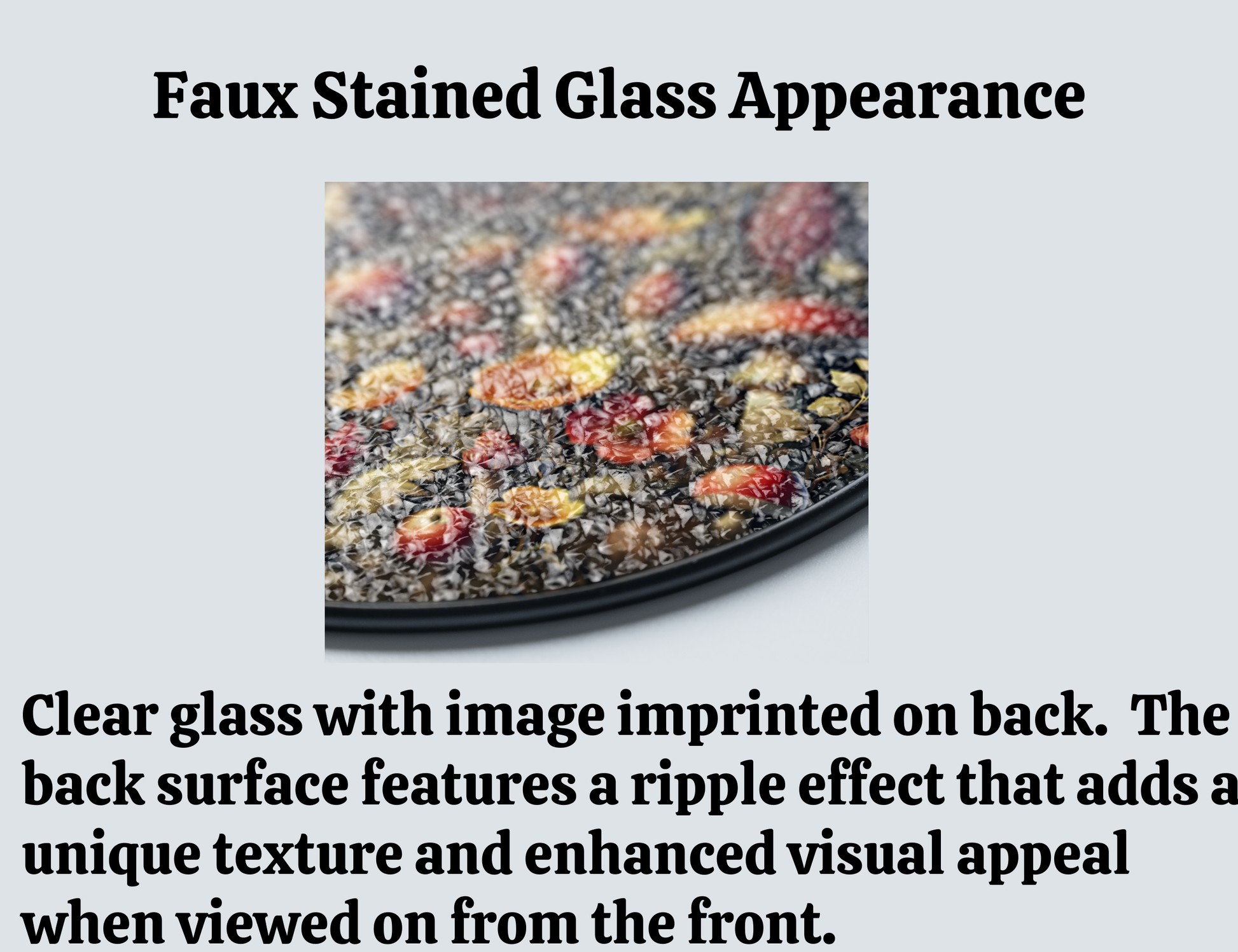 glass appearance of mushrooms and wildflowers suncatcher