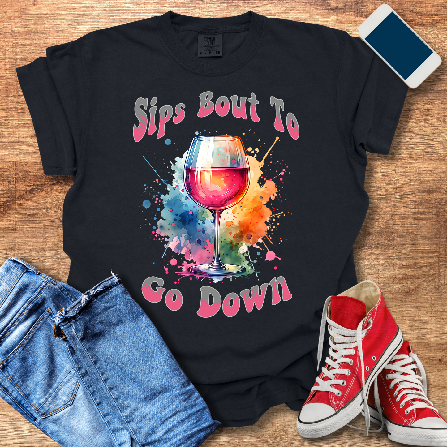 Sips about to go Down Shirt – Perfect Gifts for Wine Lovers | Best Wine Gifts & Tees