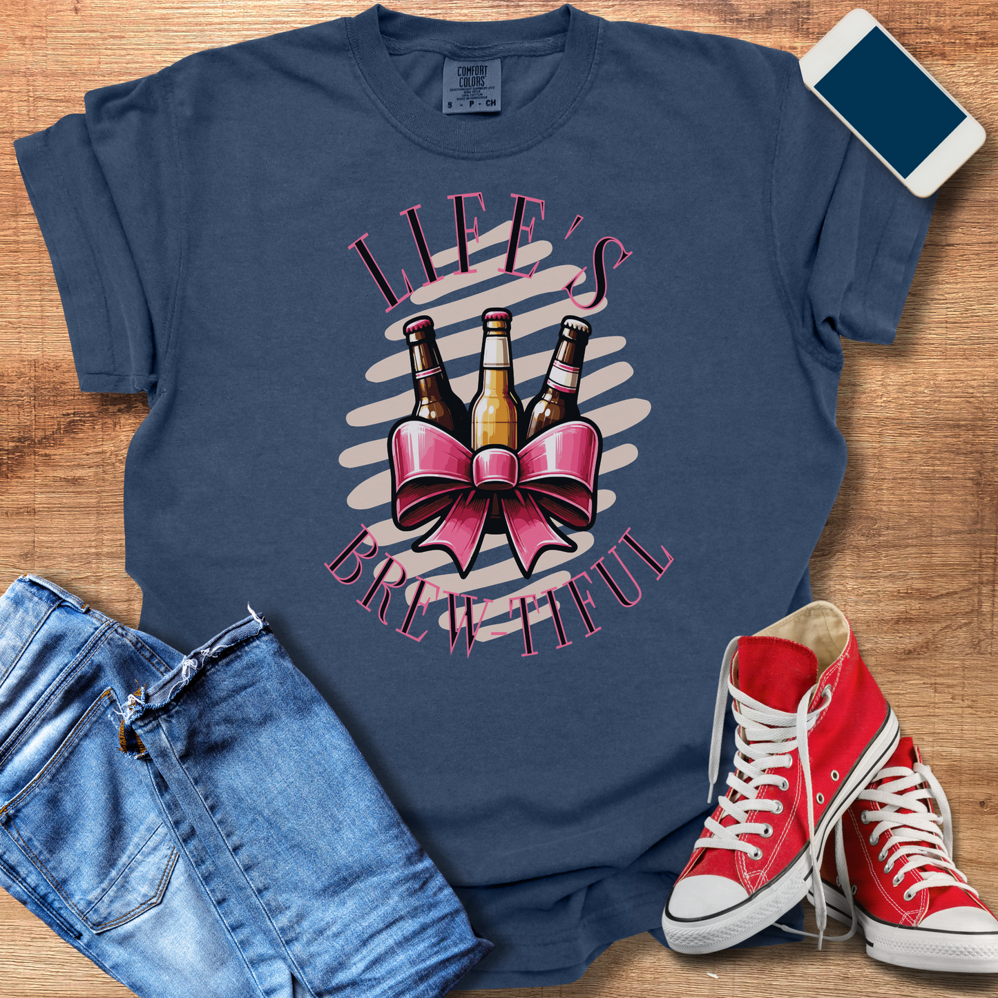 Coquette Chic 'Life's Brew-tiful' Beer T-Shirt - Playful & Stylish