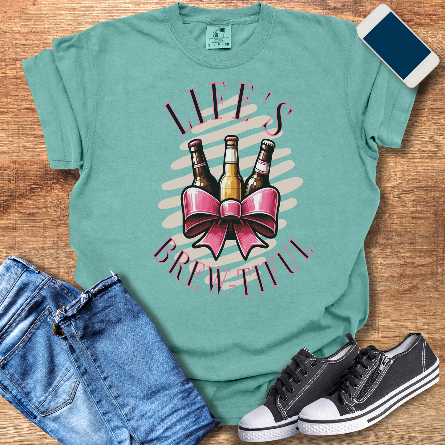 Coquette Chic 'Life's Brew-tiful' Beer T-Shirt - Playful & Stylish