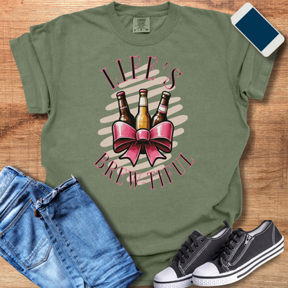 Coquette Chic 'Life's Brew-tiful' Beer T-Shirt - Playful & Stylish