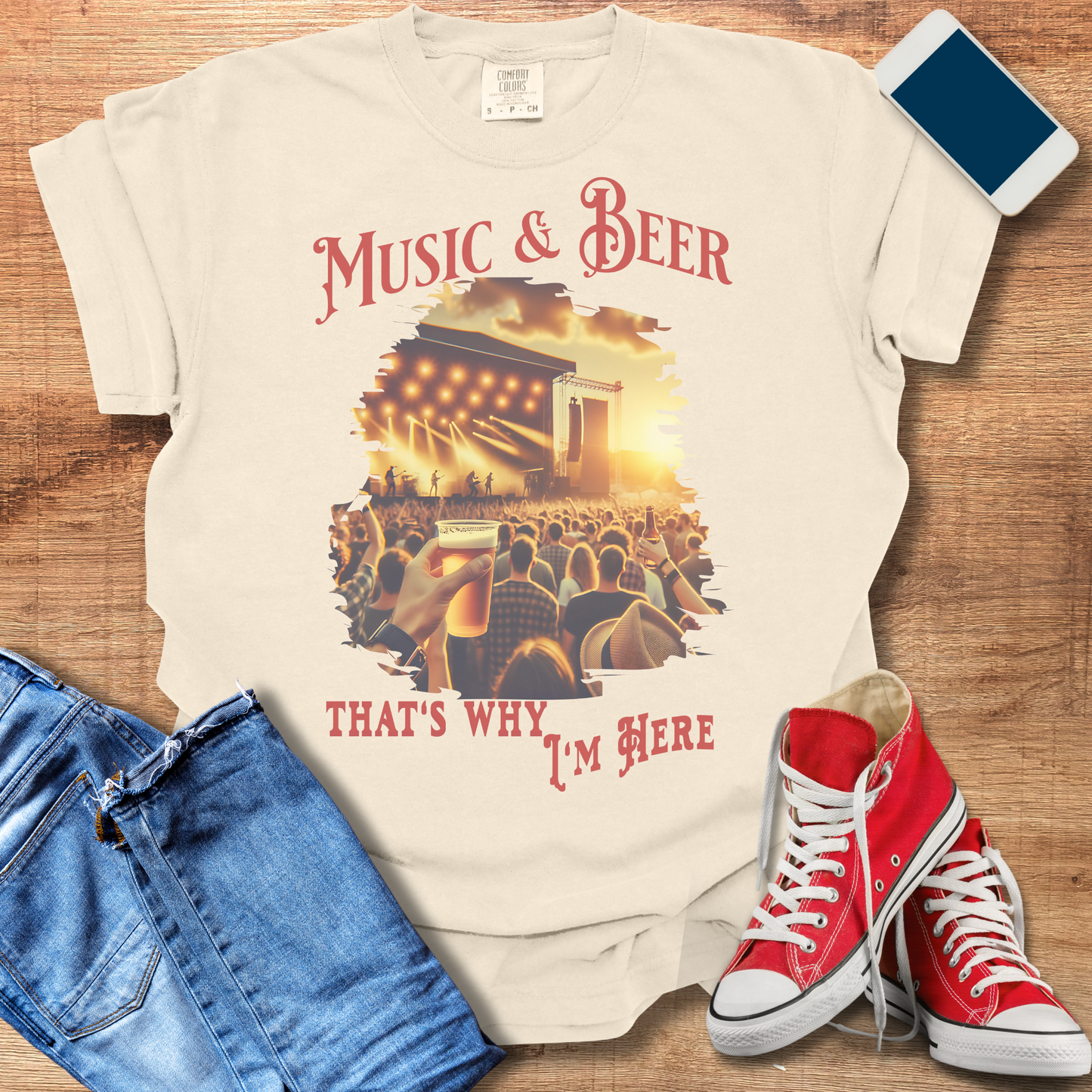 Music and Beer: That's Why I'm Here T-Shirt | Beer Shirts & Gifts for Music Lovers