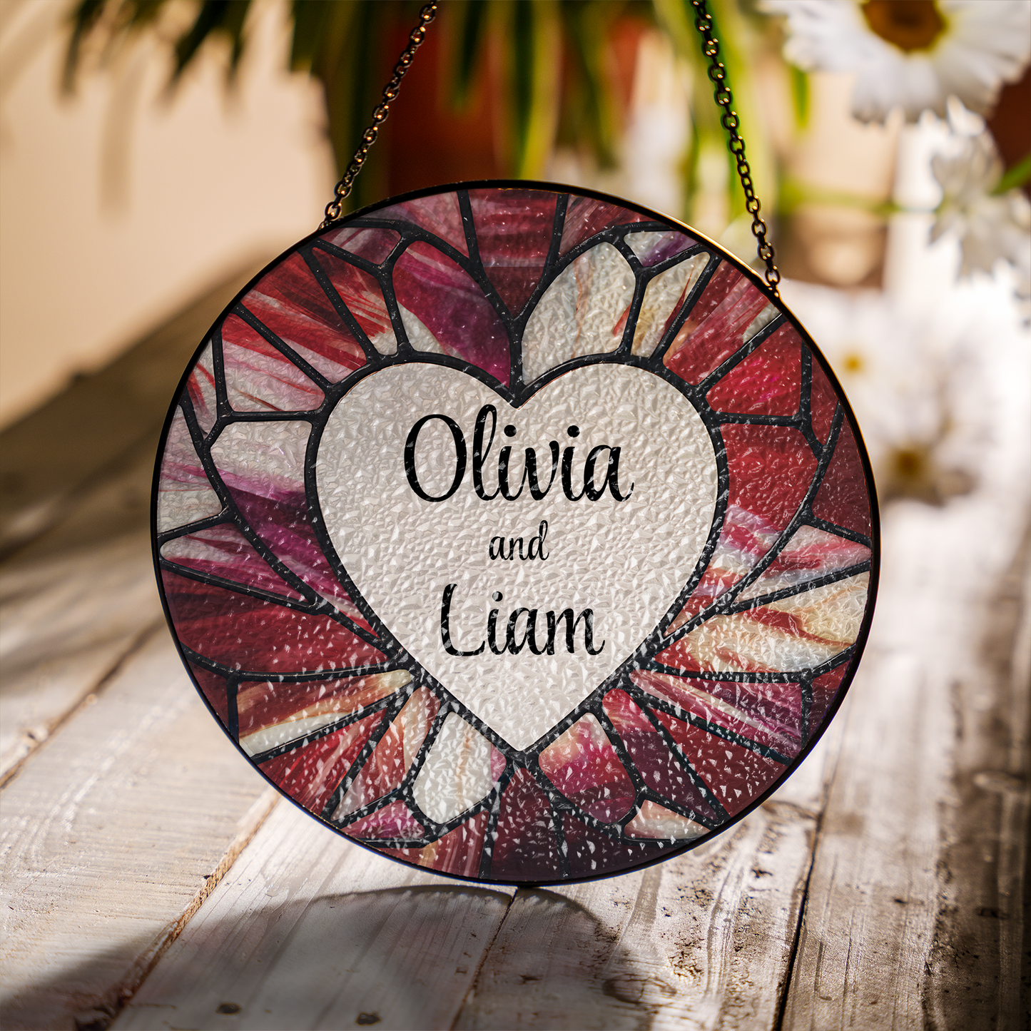 personalized heart suncatcher