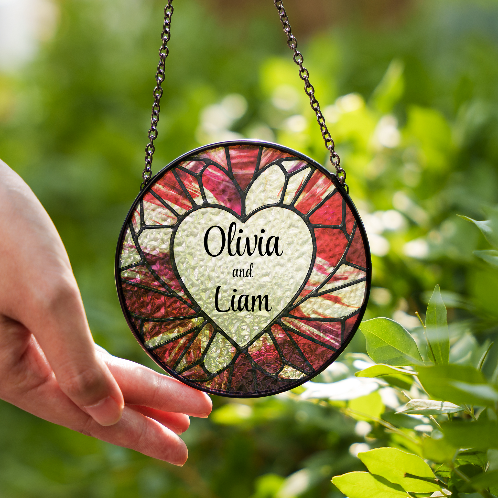 personalized heart suncatcher outdoor