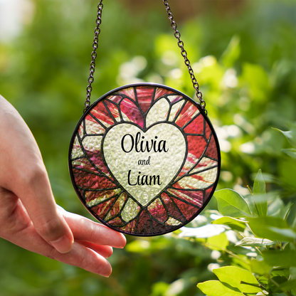 personalized heart suncatcher outdoor