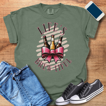 Coquette Chic 'Life's Brew-tiful' Beer T-Shirt - Playful & Stylish