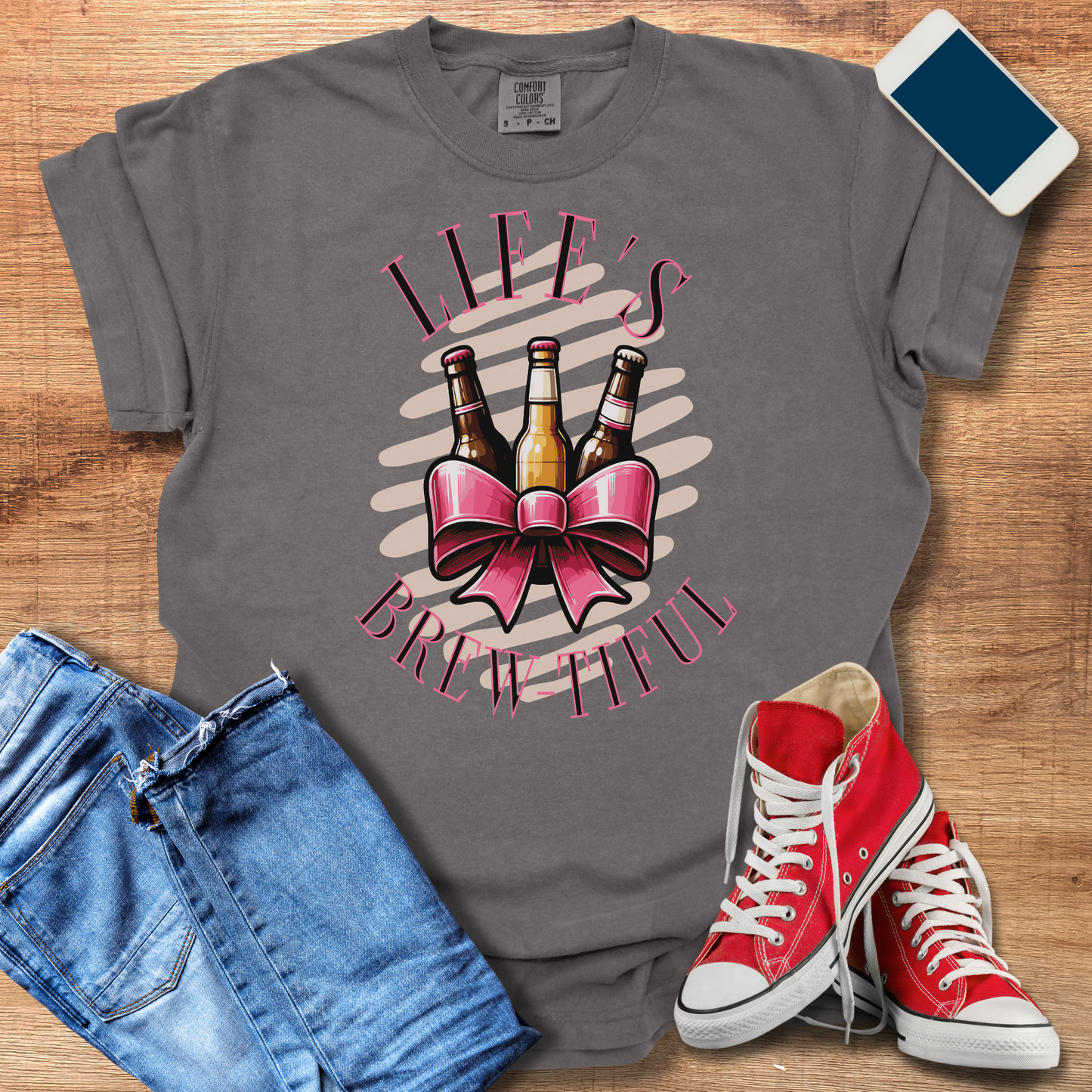 Coquette Chic 'Life's Brew-tiful' Beer T-Shirt - Playful & Stylish