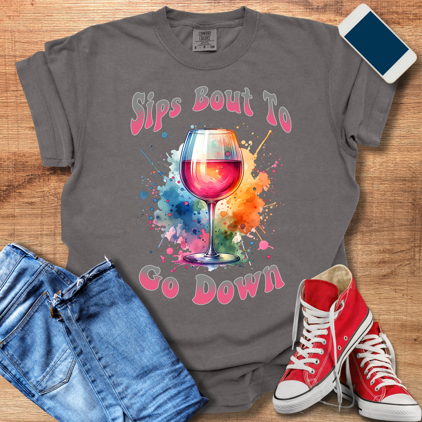 Sips about to go Down Shirt – Perfect Gifts for Wine Lovers | Best Wine Gifts & Tees