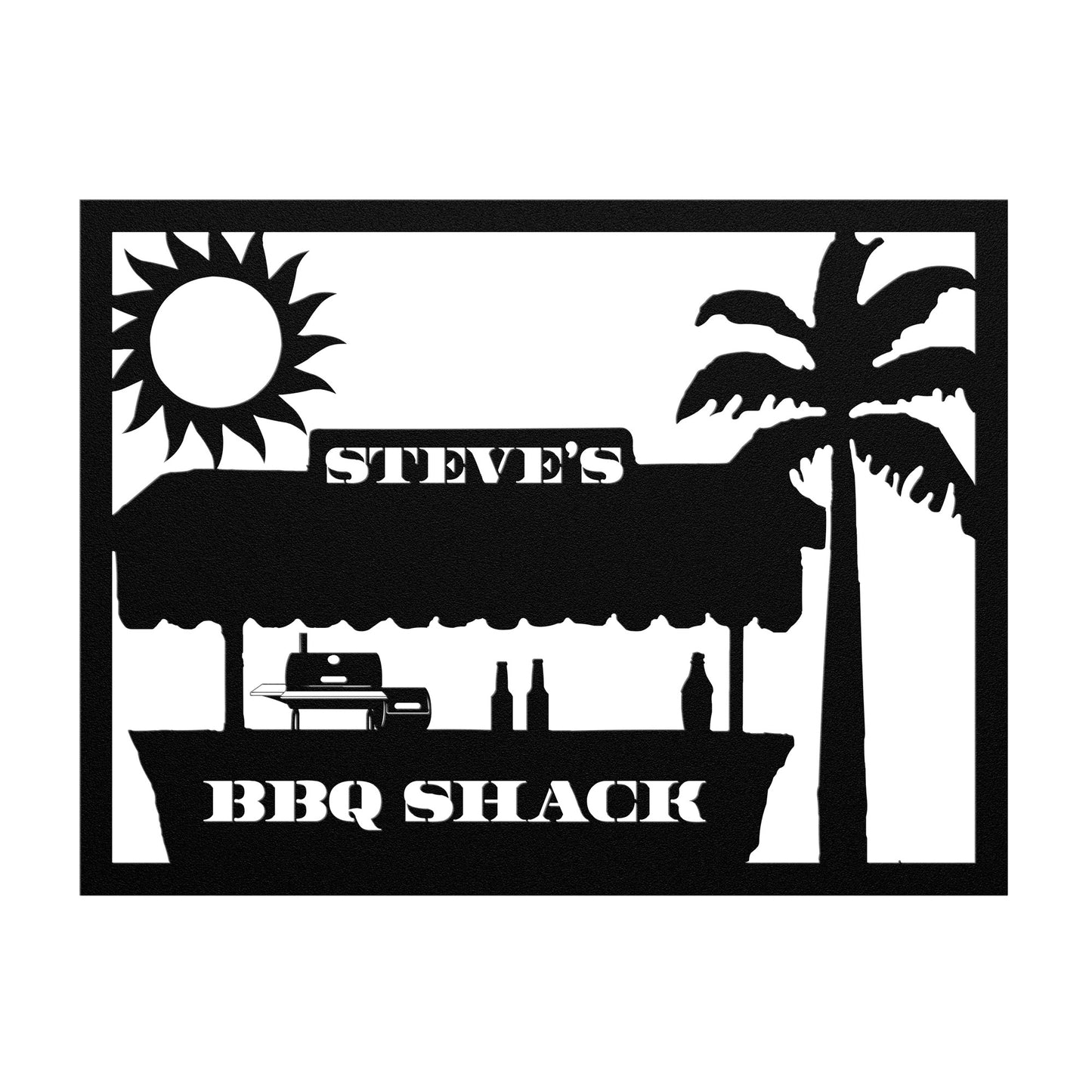 Custom Metal BBQ Shack Sign – Personalized Outdoor Grill Decor Sign