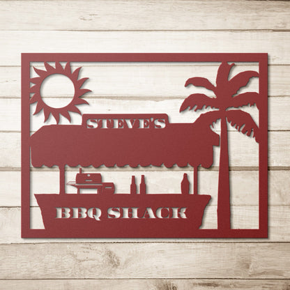 Custom Metal BBQ Shack Sign – Personalized Outdoor Grill Decor Sign