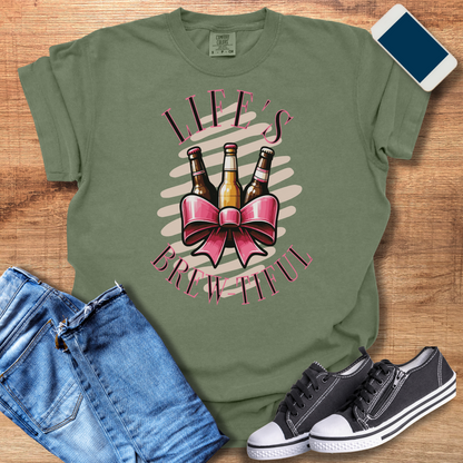 Coquette Chic 'Life's Brew-tiful' Beer T-Shirt - Playful & Stylish