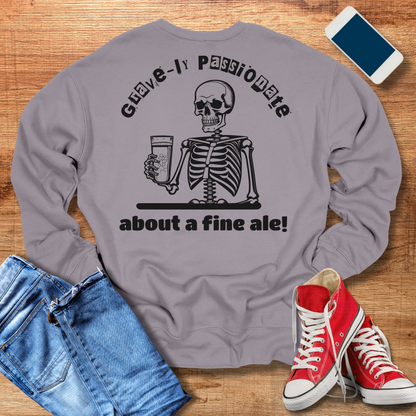 beer skeleton crewneck sweatshirt in the color in storm