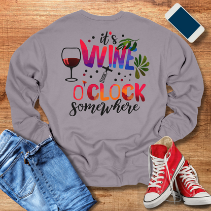 wine o'clock crewneck sweatshirt in storm