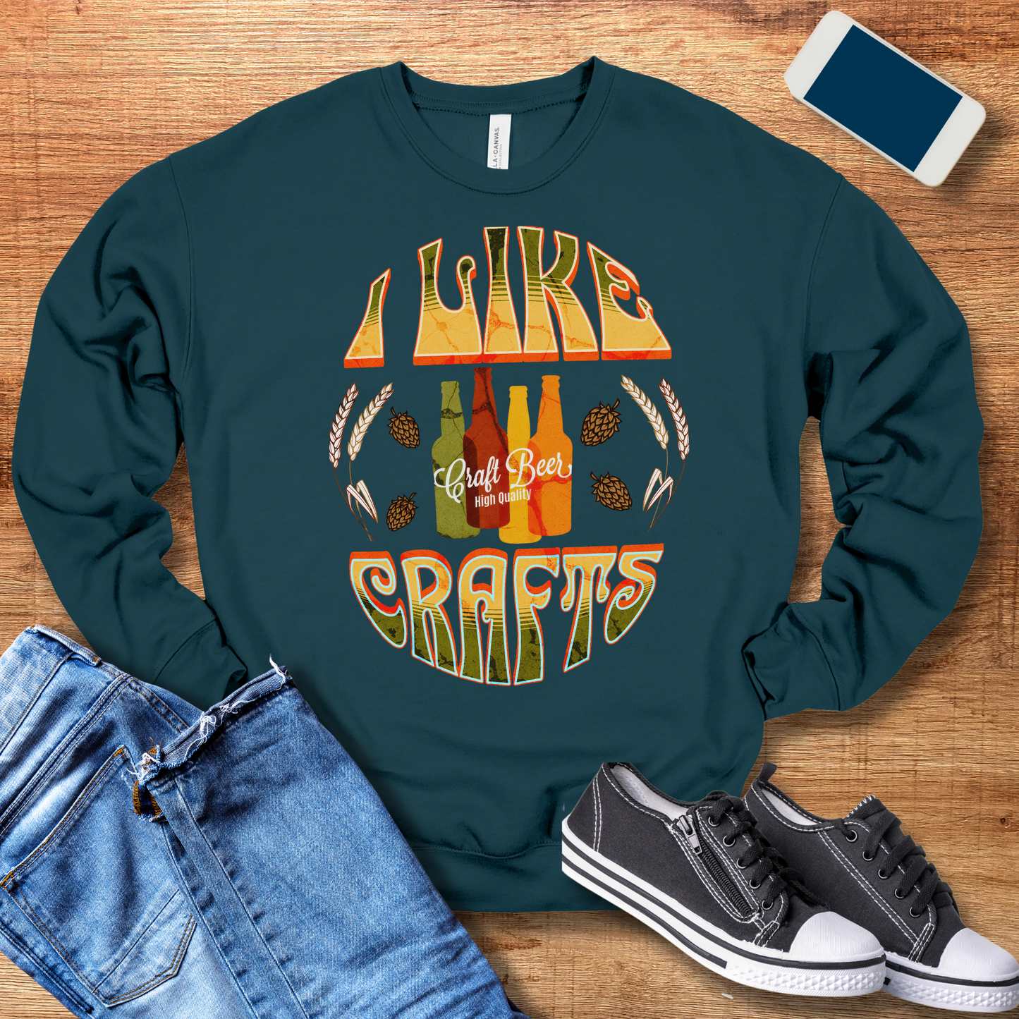 atlantic color i like crafts beer crewneck sweatshirt