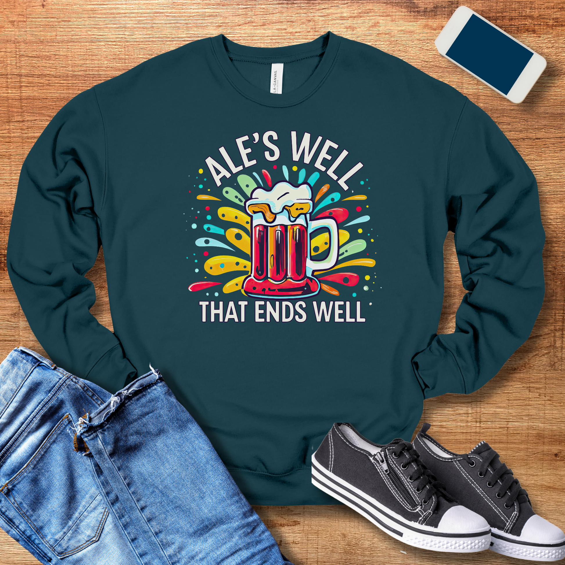 bella canvas atlantic color beer crewneck sweatshirt