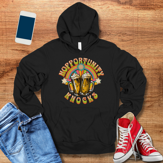 beer crewneck hoodie in black