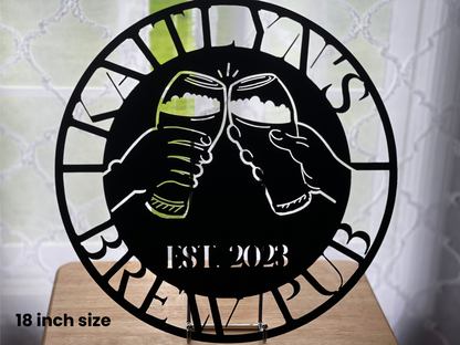 Custom Bar Metal Sign – Personalized Brew Pub Wall Art