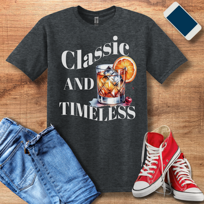 classic and timeless old fashioned on gildan 640 dark heather t-shirt