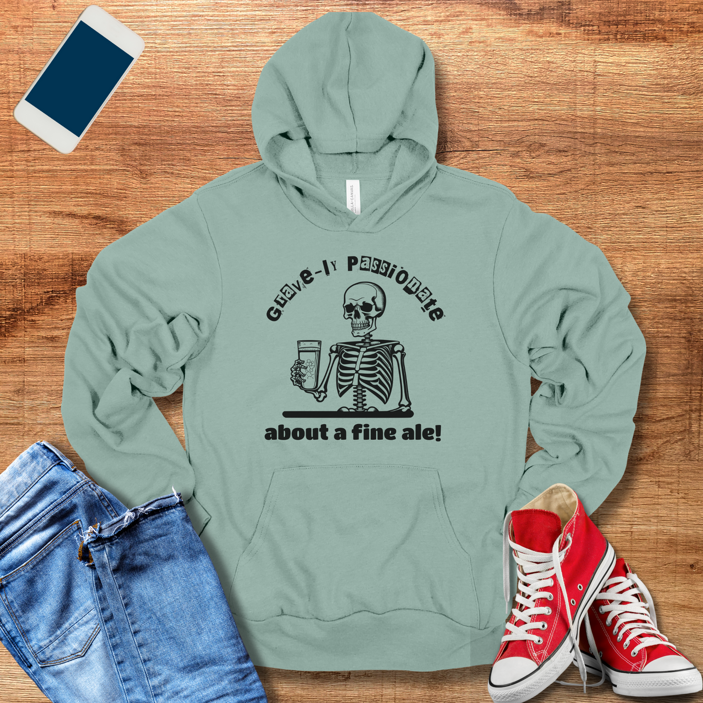 Gravely Passionate About a Fine Ale Hoodie - Funny Skeleton Design