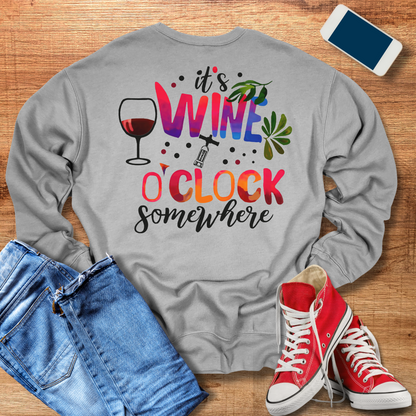 wine o'clock crewneck sweatshirt in heather athletic