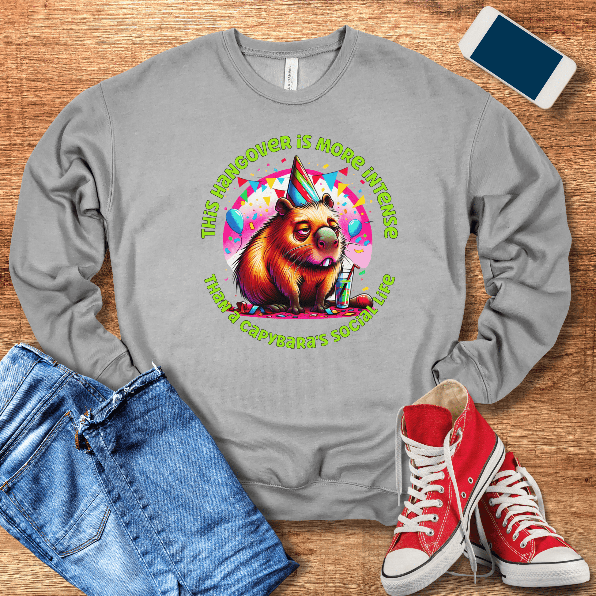 heather athletic capybara sweatshirt