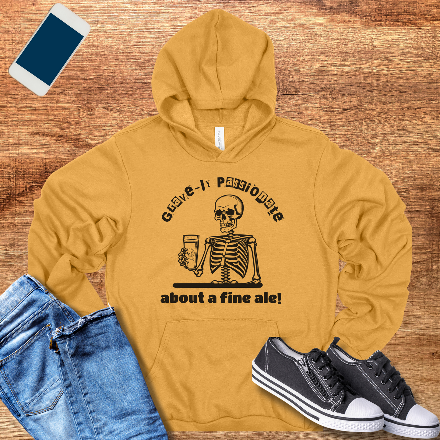 Gravely Passionate About a Fine Ale Hoodie - Funny Skeleton Design