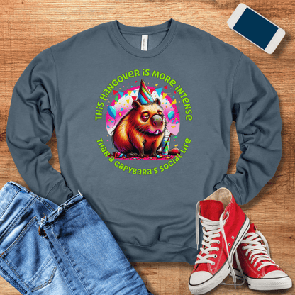 heather slate capybara sweatshirt