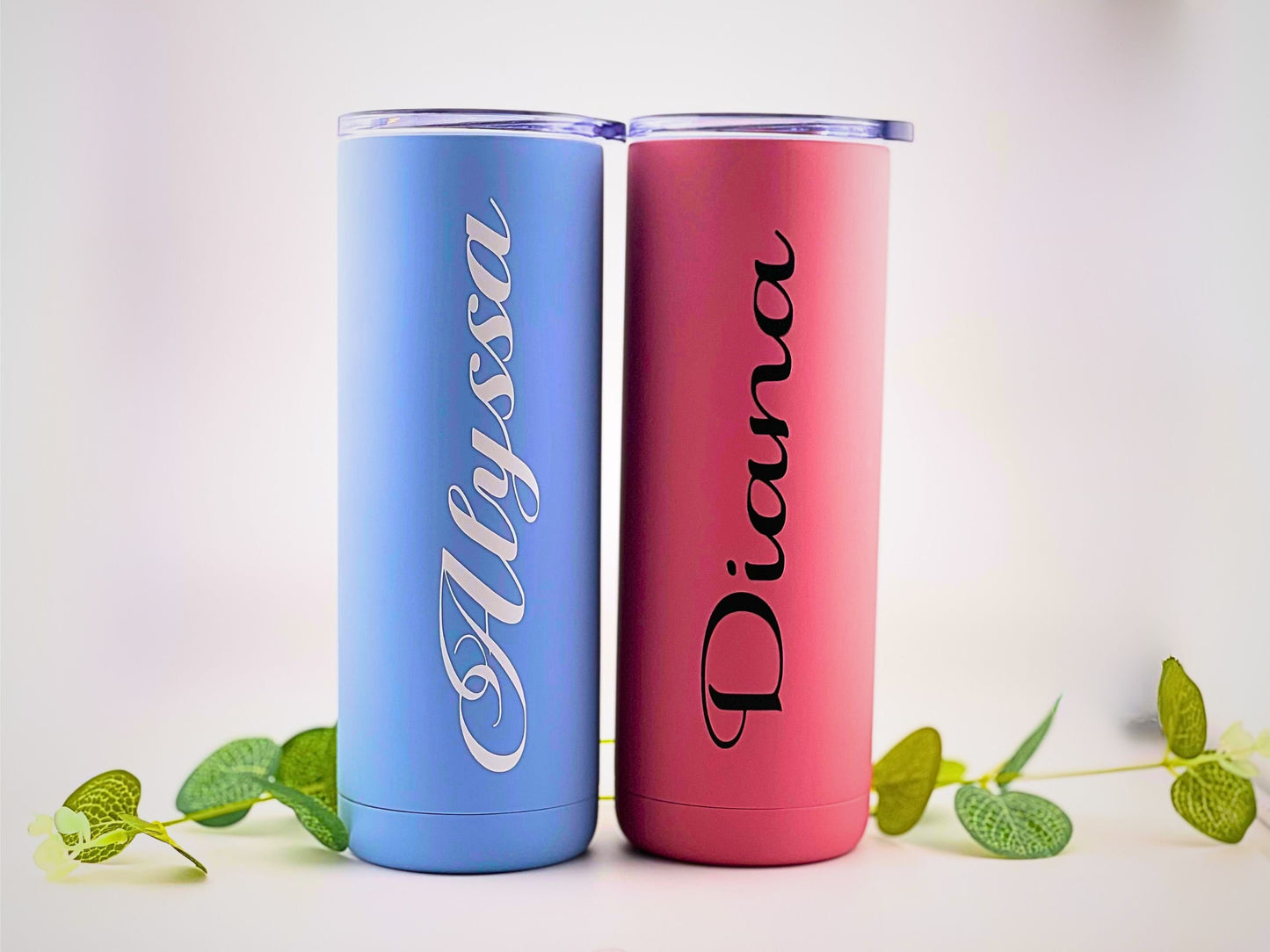 Personalized Slim Tumbler with Straw - Custom Tumbler for Gifts & More