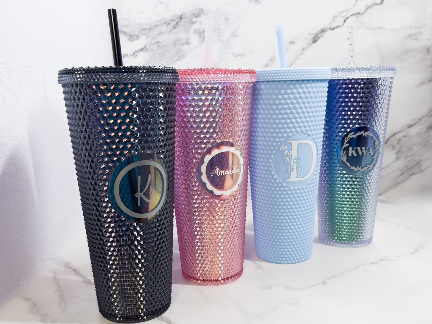 Personalized 24oz Studded Tumbler, BPA Free Luxury Travel Cup, Custom Gift for Friends, Family, Bachelorette Party, Bridesmaid, or Birthday