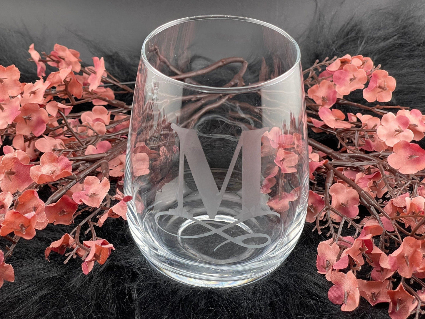 Personalized Stemless Wine Glass - Monogrammed Tumbler The Ideal Wine Lover Gift Or Thoughtful Gift For Mom or Birthday Present