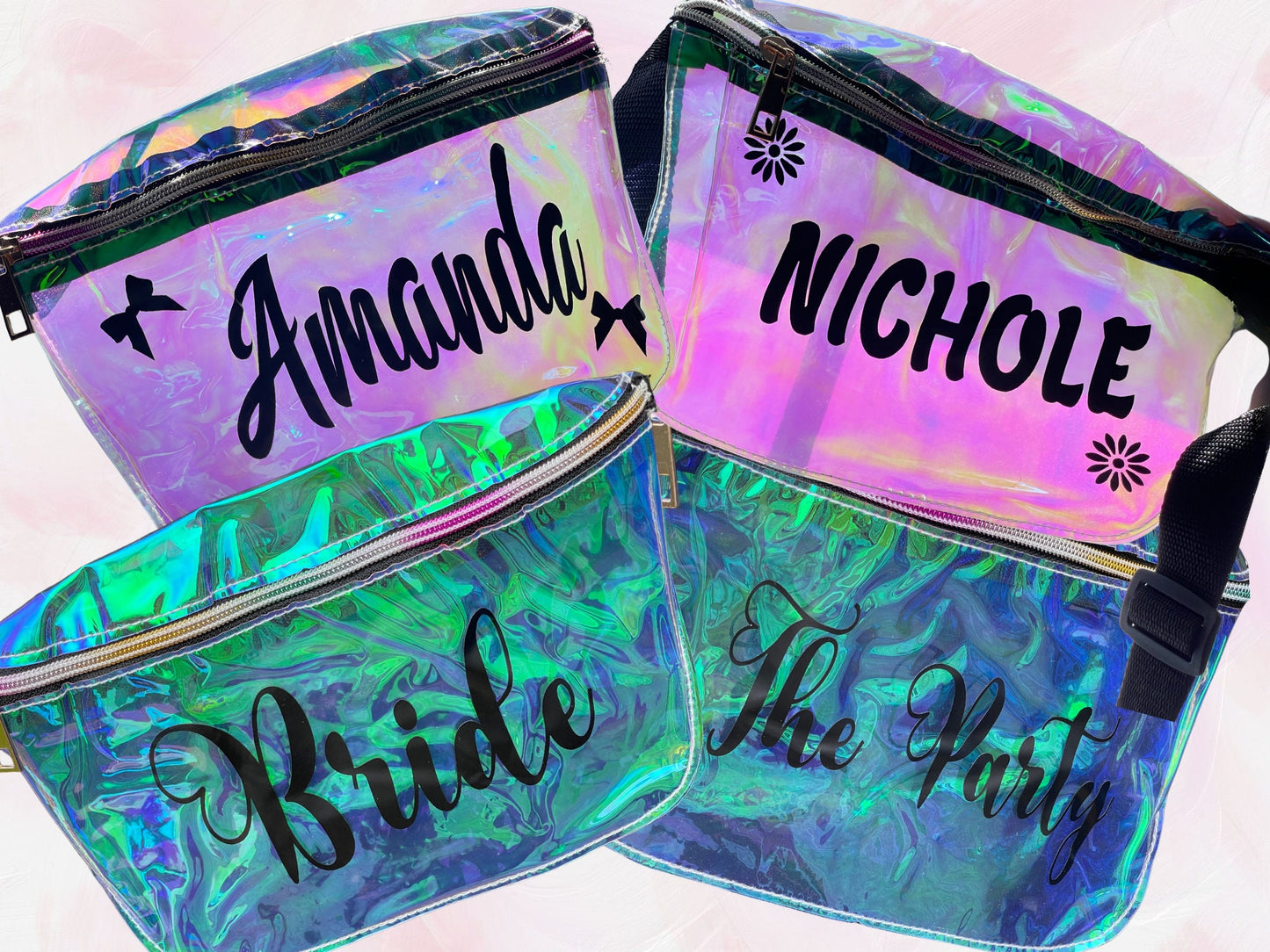 Holographic Personalized Fanny Pack - Perfect Bachelorette Gifts