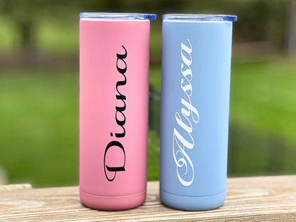 Personalized Slim Tumbler with Straw - Custom Tumbler for Gifts & More