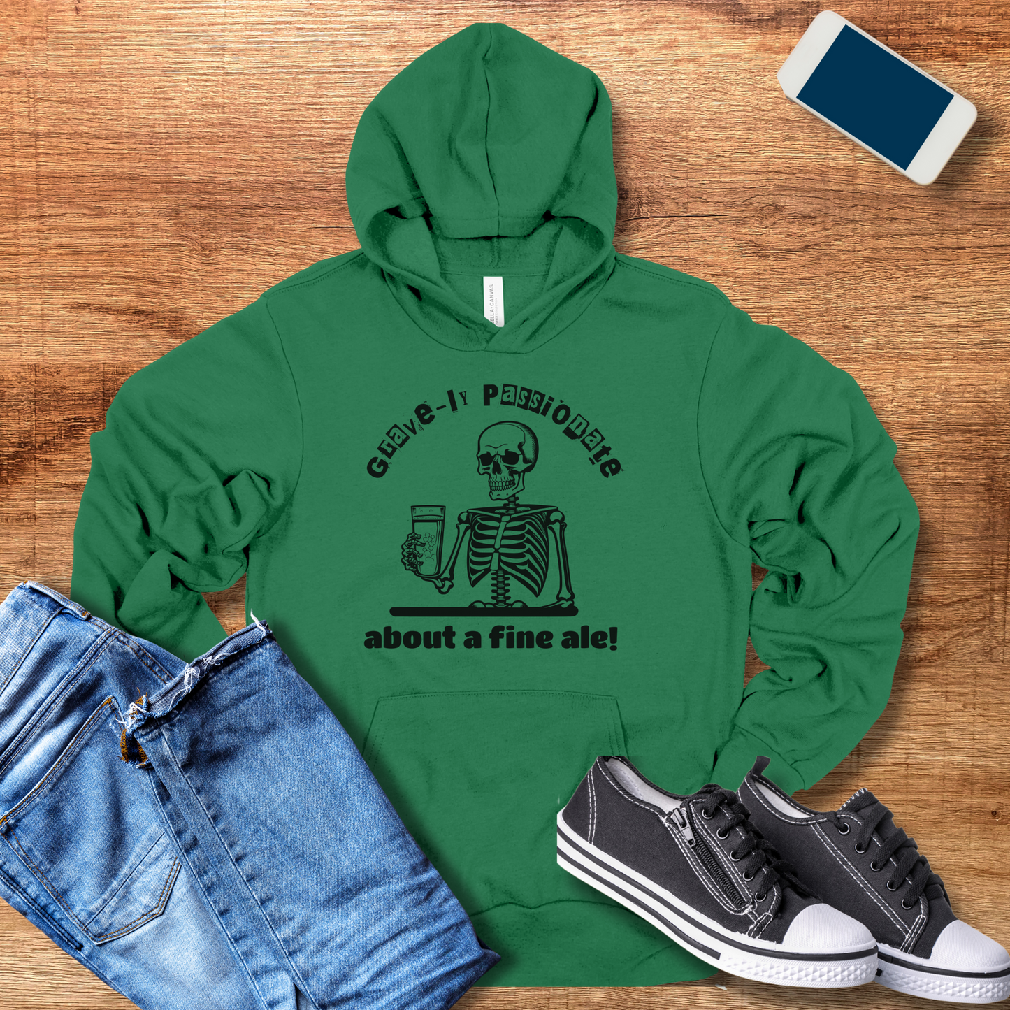 Gravely Passionate About a Fine Ale Hoodie - Funny Skeleton Design