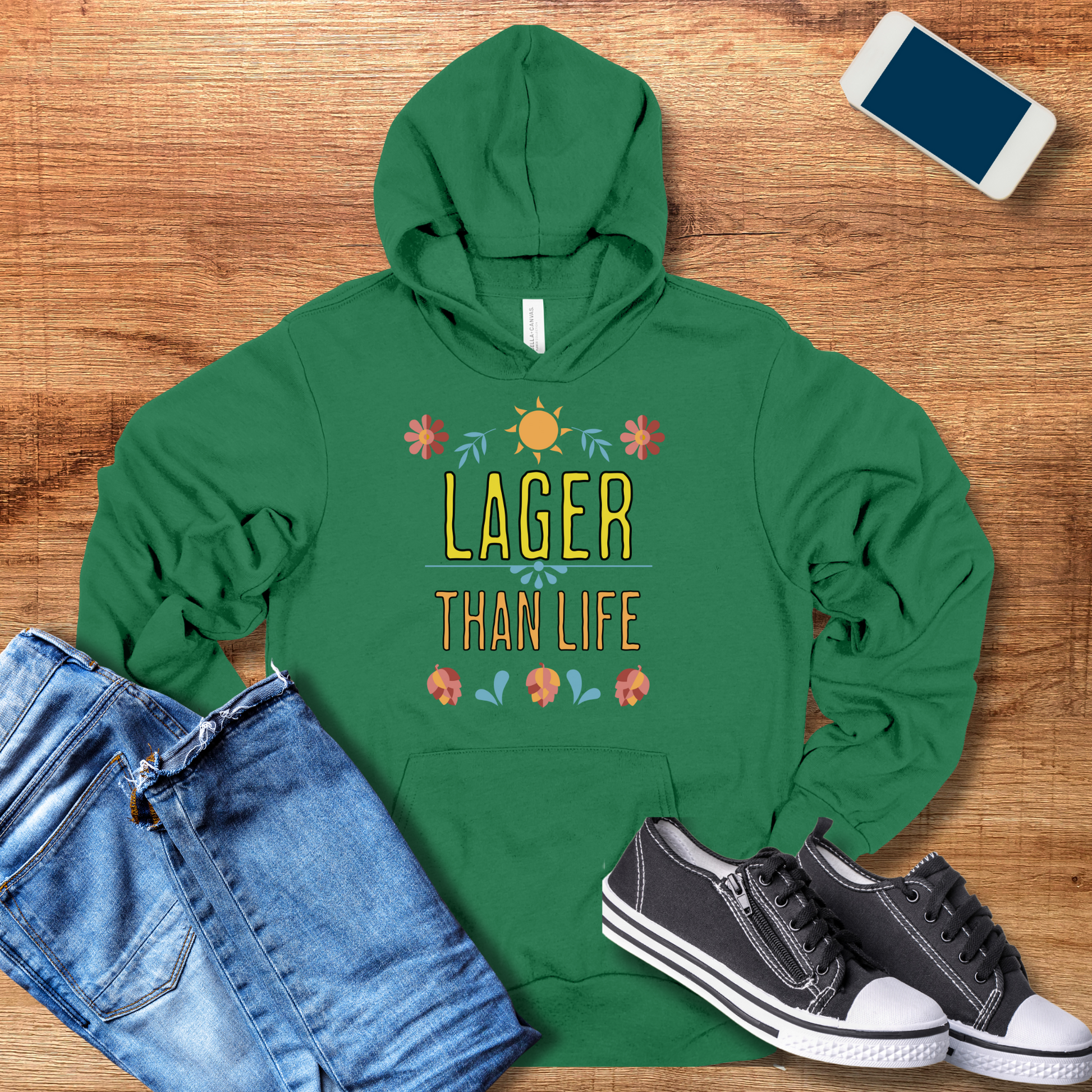 lager than life hoodie color kelly