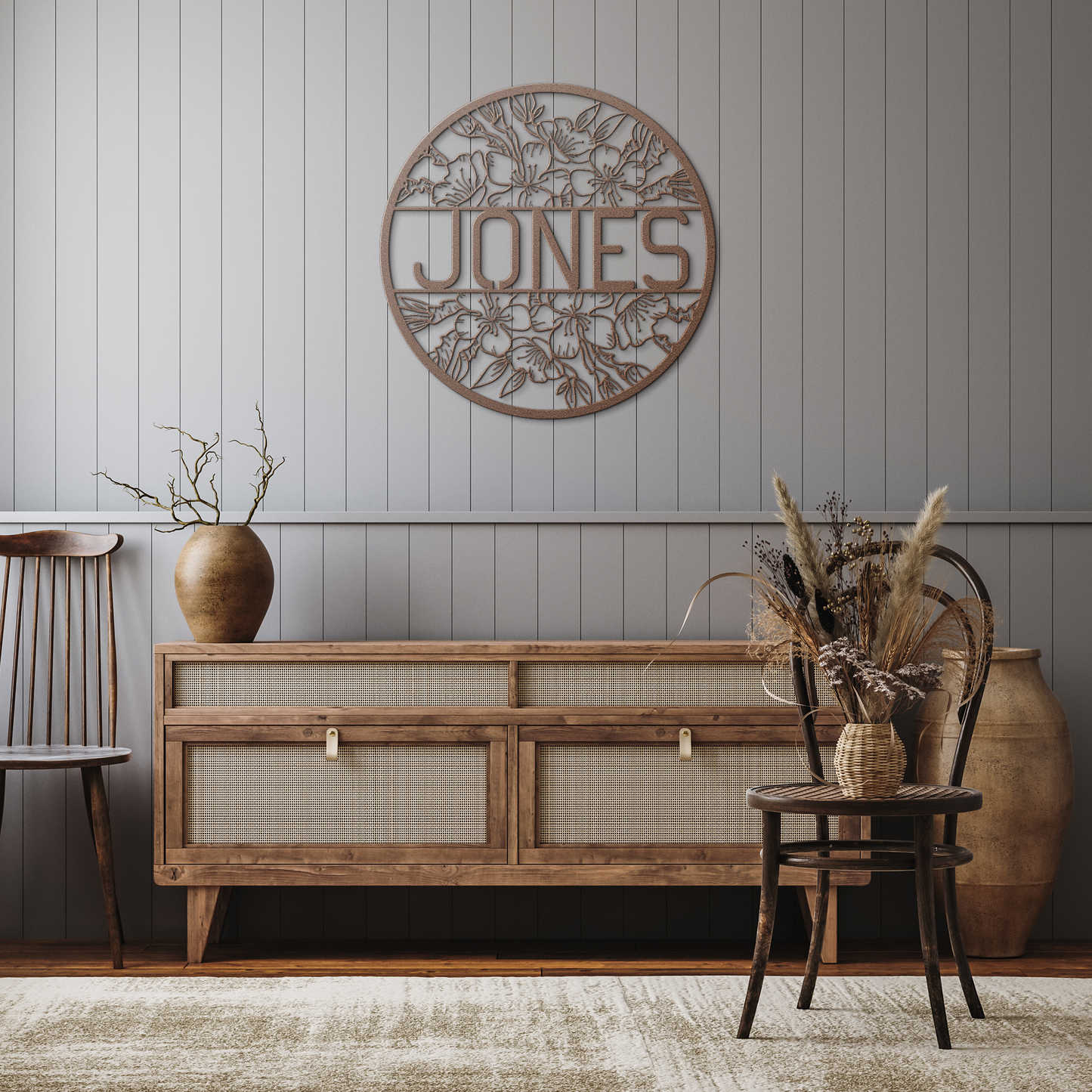 last_name_metal_sign_Copper_Rustic_Hallway_Mockup.png