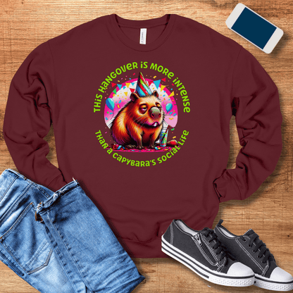 maroon capybara sweatshirt