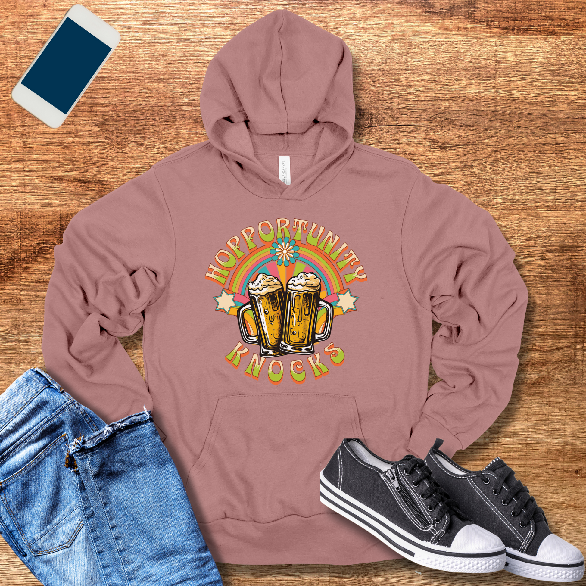 mauve color hopportunity knocks beer hoodie