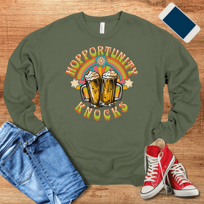 bella canvas beer sweatshirt in military green