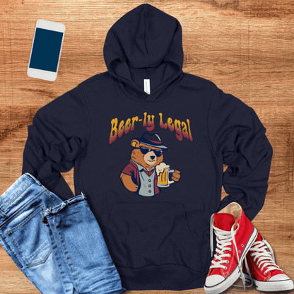 navy color beer hoodie