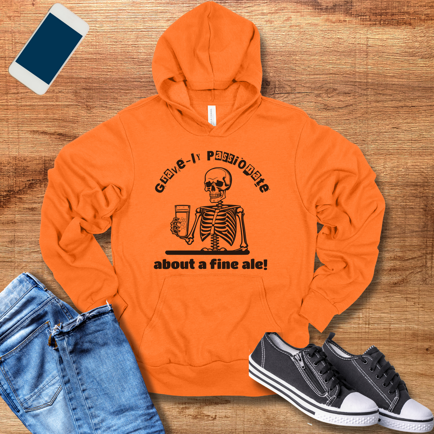 Gravely Passionate About a Fine Ale Hoodie - Funny Skeleton Design