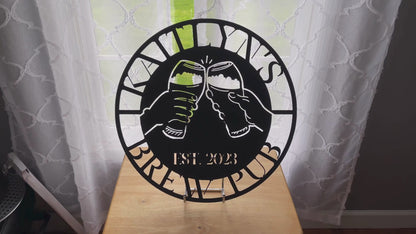 Custom Bar Metal Sign – Personalized Brew Pub Wall Art