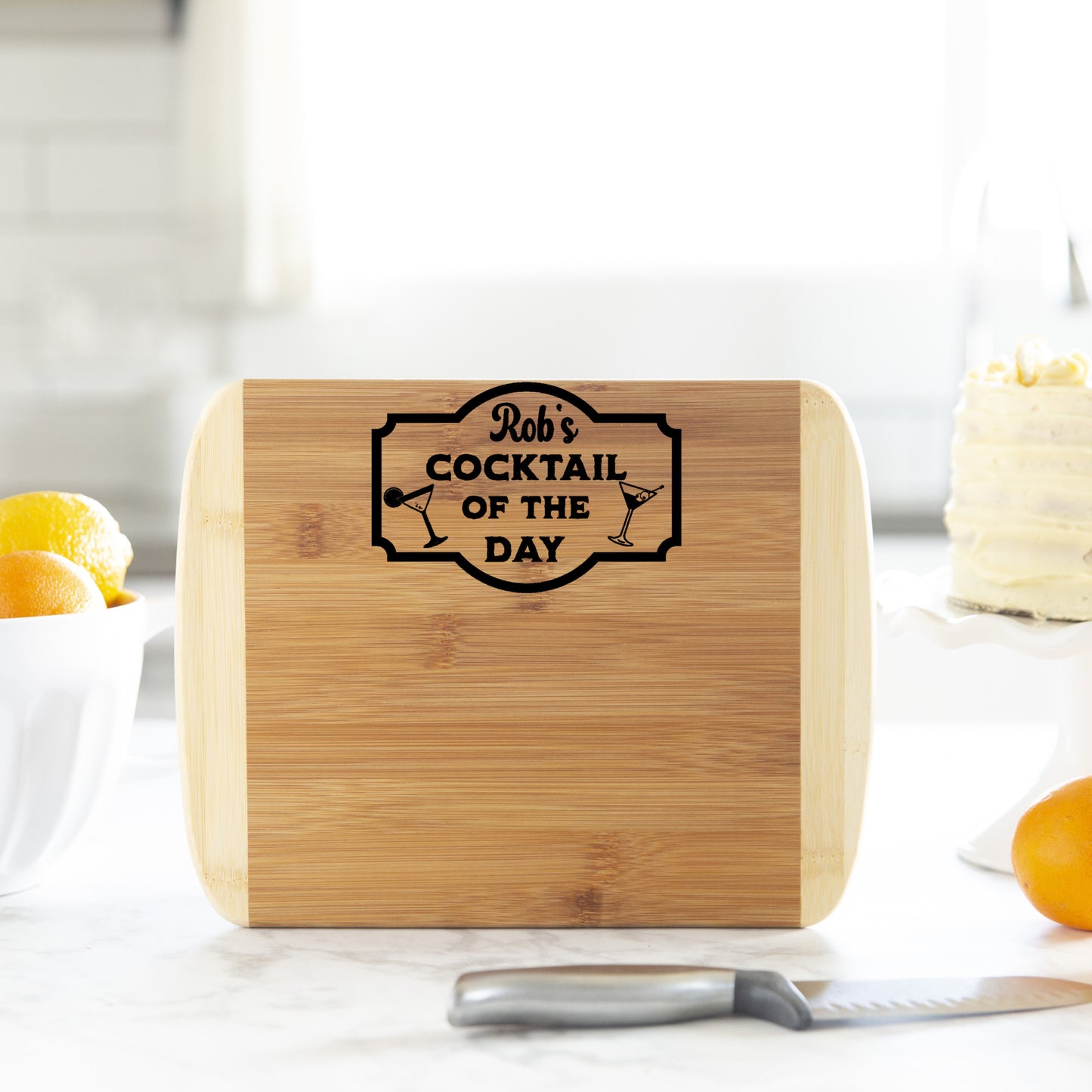 Personalized 'Cocktail of the Day' Cutting Board