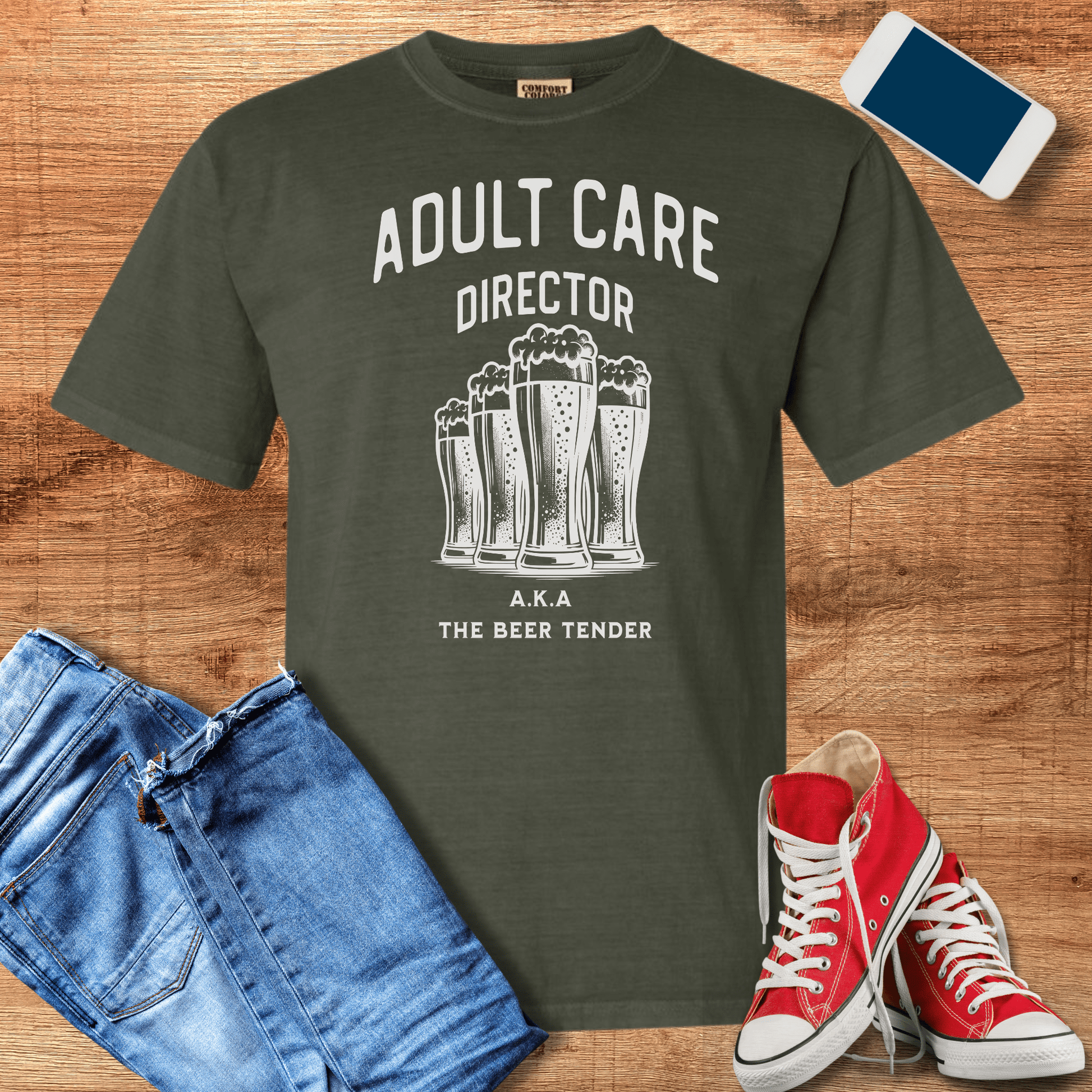 sage adult care director beer t-shirt